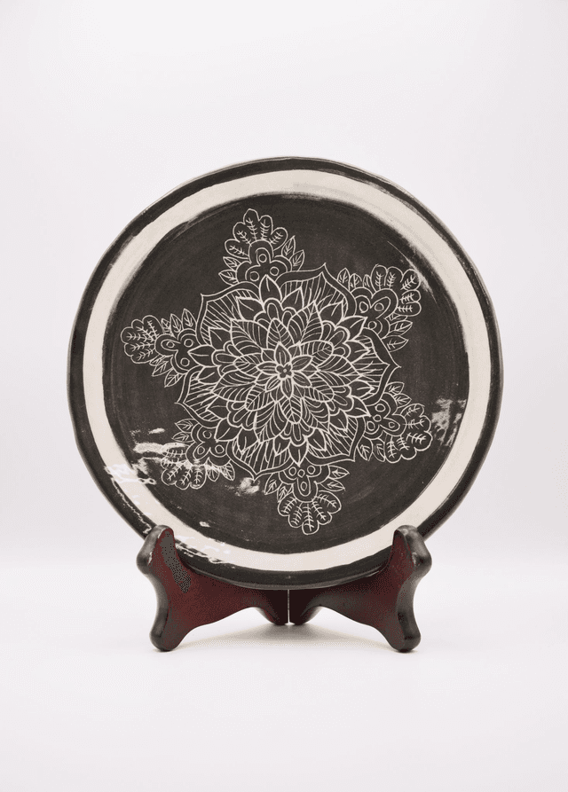 Asiette Mandala &quot;Flocon de neige&quot;